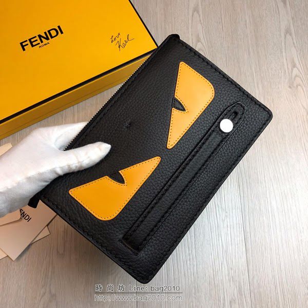 FENDI手包 小牛皮手拿包 金屬BAG BUGS眼睛圖案 芬迪時尚手包  fdz2120